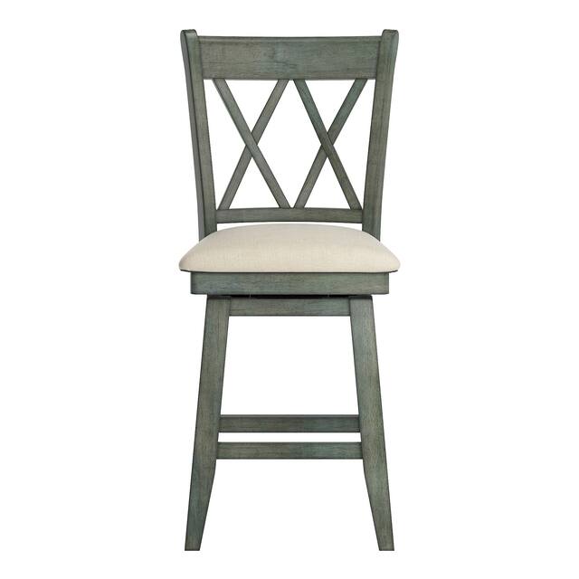 Eleanor Double X Back Wood Swivel Bar Stool by iNSPIRE Q Classic