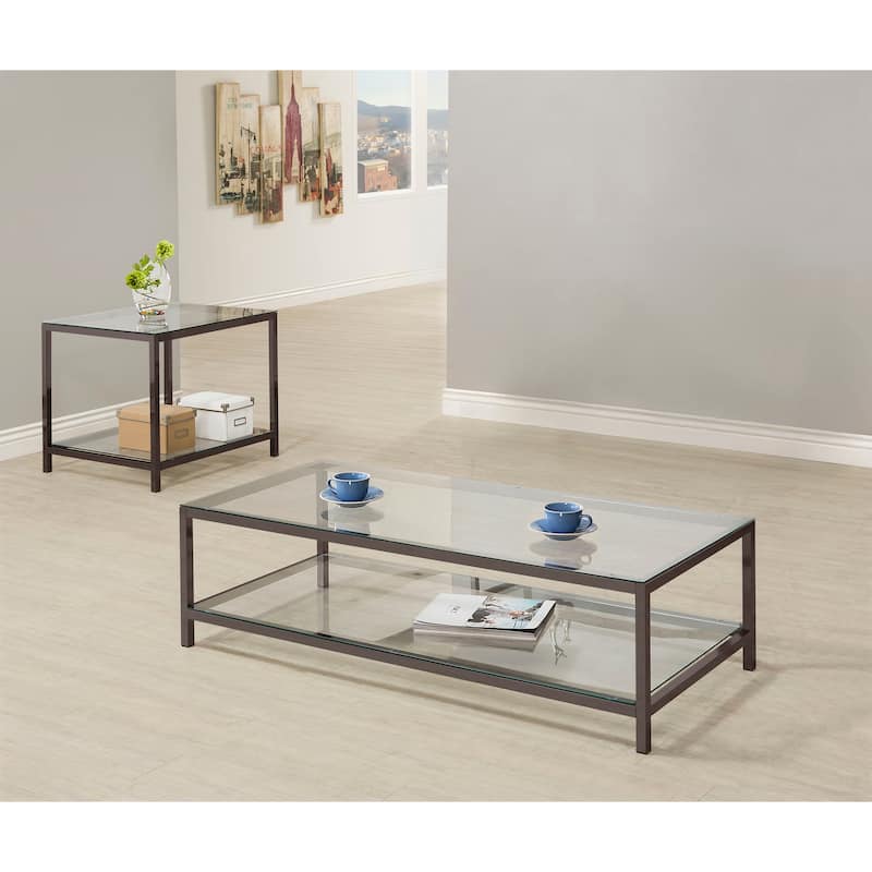 Trini Coffee And End Table Set Black Nickel - 2-Piece Set