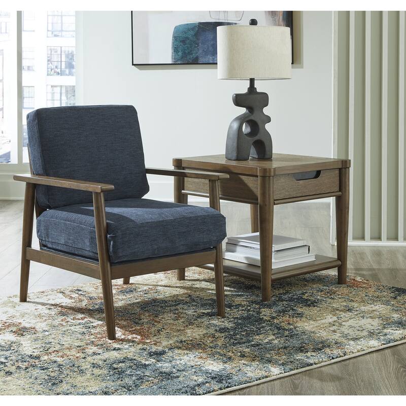 Signature Design by Ashley Bixler Blue/Brown Accent Chair - 25"W x 31"D x 34"H