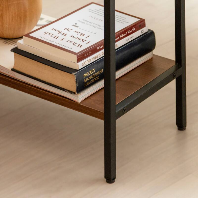 Flip Top Narrow End Table with Storage and Built-In Outlets, Small Side Table