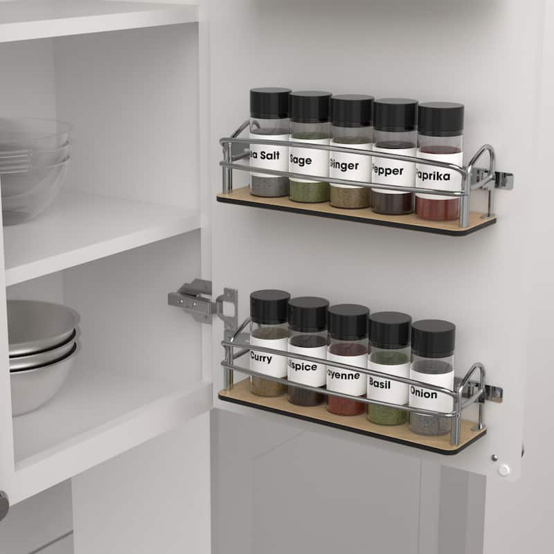 Rev-A-Shelf Steel Door/Wall Mount Spice Rack Pantry Shelf Organizer, 54SR-14-1 - 2.25