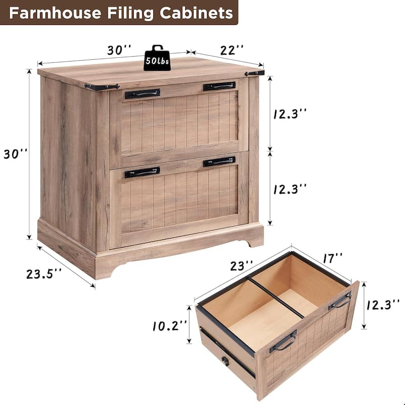 Farmhouse File Cabinet, Wood Filing Cabinets, Office Storage Cabinet