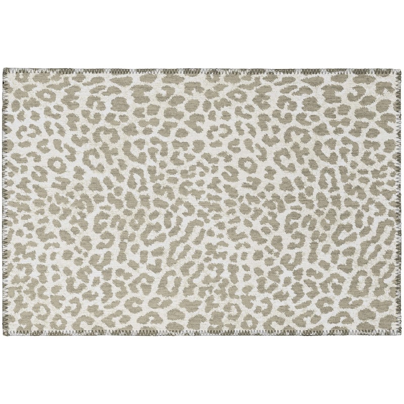 Addison Indoor/ Outdoor Safari Leopard Animal Print Washable Area Rug