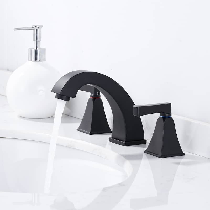 WOWOW 8 in. Widespread Double Handle Bathroom Faucet