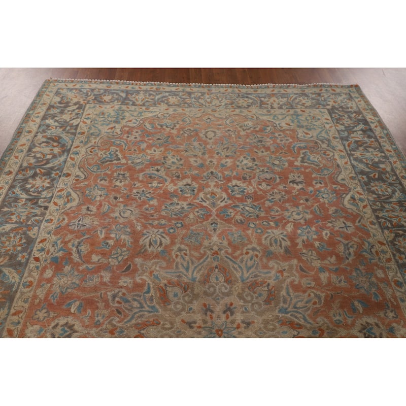Traditional Najafabad Persian Vintage Rug Hand-Knotted Wool Carpet - 6'11"x 10'5"