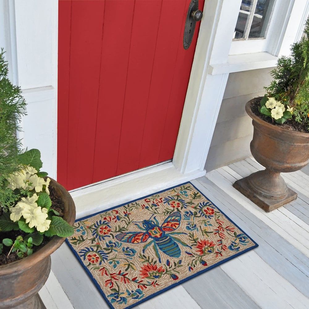 Liora Manne Frontporch Flora Bee Indoor/Outdoor Rug