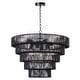 preview thumbnail 11 of 17, Dimmable 8-Light Hand-Woven Rattan Tiered Chandelier Black