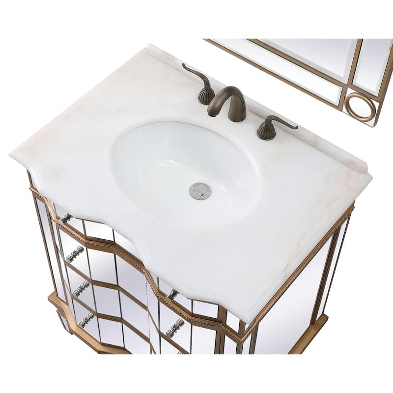 30" Mirrored Asselin Bathroom Sink Vanity