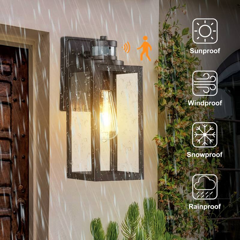 4Pack-1 Light Outdoor Wall Light Motion Sensor - 5"x6.61"x12.64"