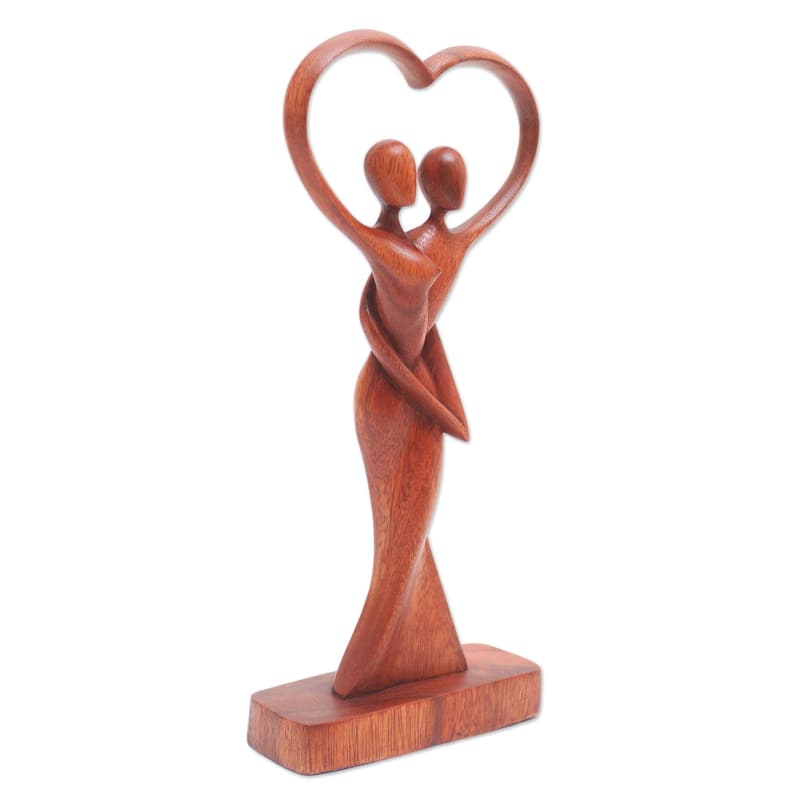 Novica Handmade Falling In Love Wood Statuette