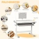 preview thumbnail 4 of 8, Kids Desk and Chair Set, School Study Desk with USB Light, Storage Drawer for Writing, Activities, Arts, or Crafts - Gray