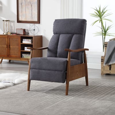 Modern Adjustable Recliner Chair, Wood Frame Armchair Accent Chair Lounge Chair Upholstered Sofa Chair for Living Room