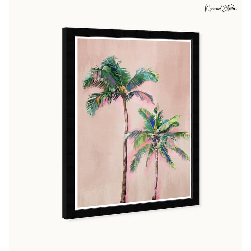 Wynwood Studio Coastal Palm Coral Framed Beachfront Coastal Prints