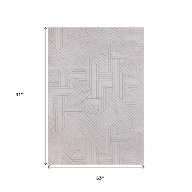 HomeRoots Geometric Modern Rectangle Area Rug - 5' X 8'