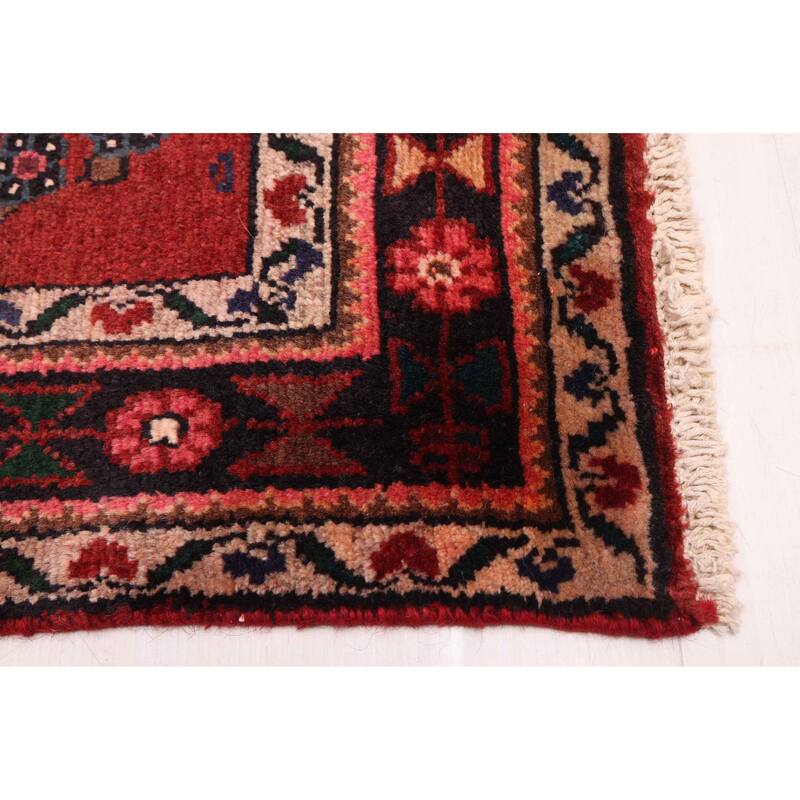 ECARPETGALLERY Hand-knotted Andelz Dark Red Wool Rug - 3'7 x 9'9