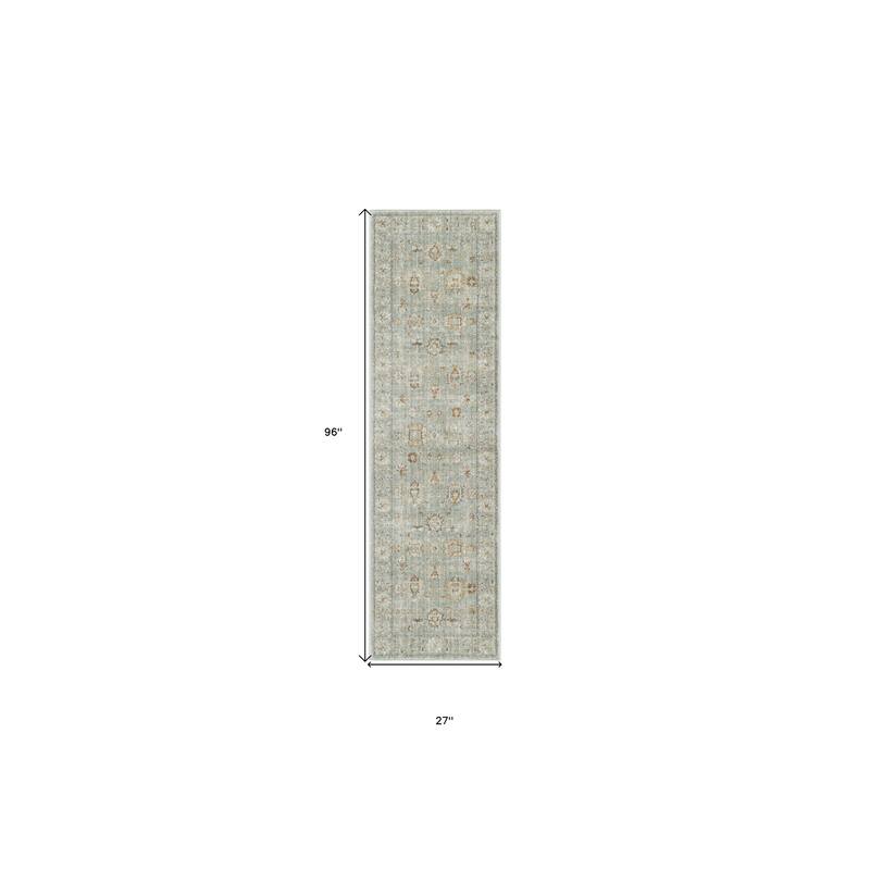 Niba Power Loomed Distressed with Fringe Area Rug By HomeRoots - 96' X '27' X '0.39