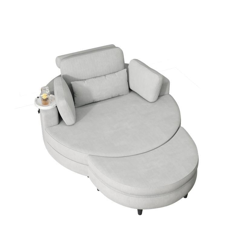 51“ beige corduroy sofa Circular lounge chair