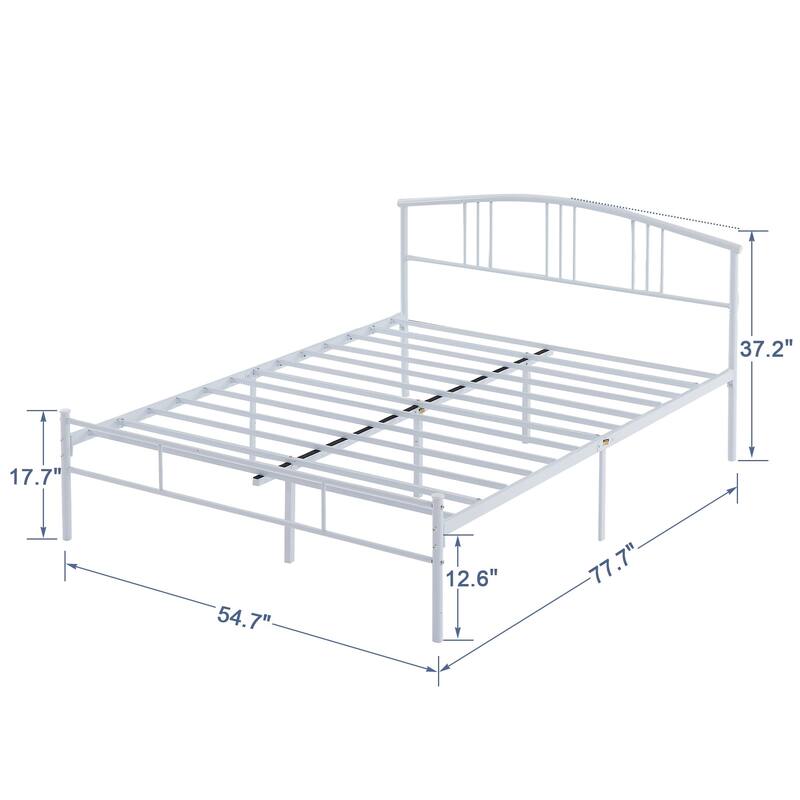 VECELO Bed Frame with Headboard & Metal Slat,Easy Set up- Twin/Full/QueenSize Bed