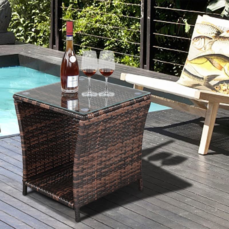 Patio Rattan Side Table