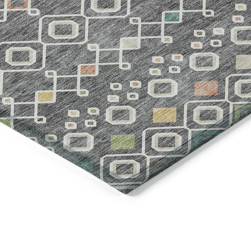 Machine Washable Indoor/ Outdoor Global Contempory Chantille Rug