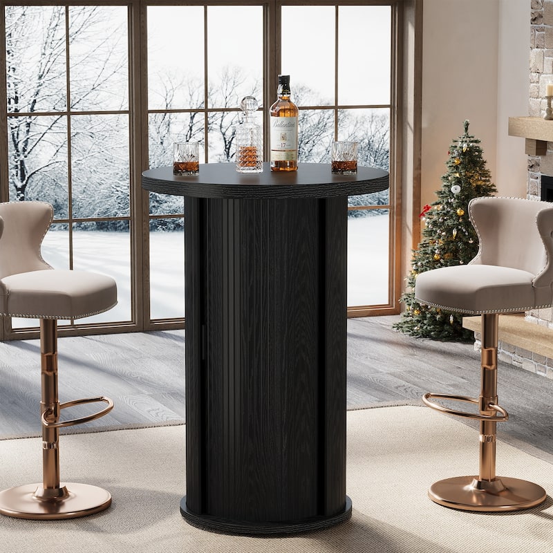 Bar Table, Hidden Storage Cocktail Table, Bistro High Top Pub Unit Kitchen Party Accent Pub Table