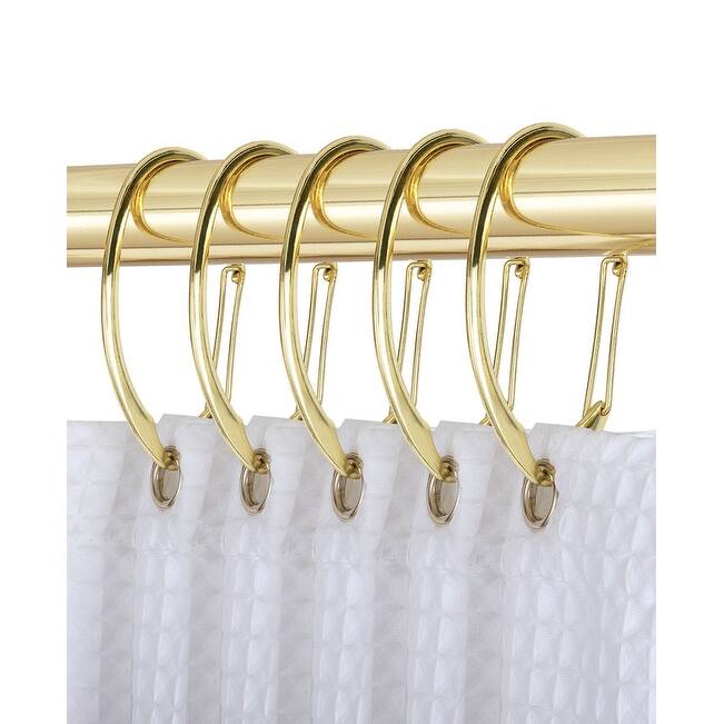 Utopia Alley Rustproof Zinc Shower Curtain Rings for Bathroom, Set of 12 - Gold