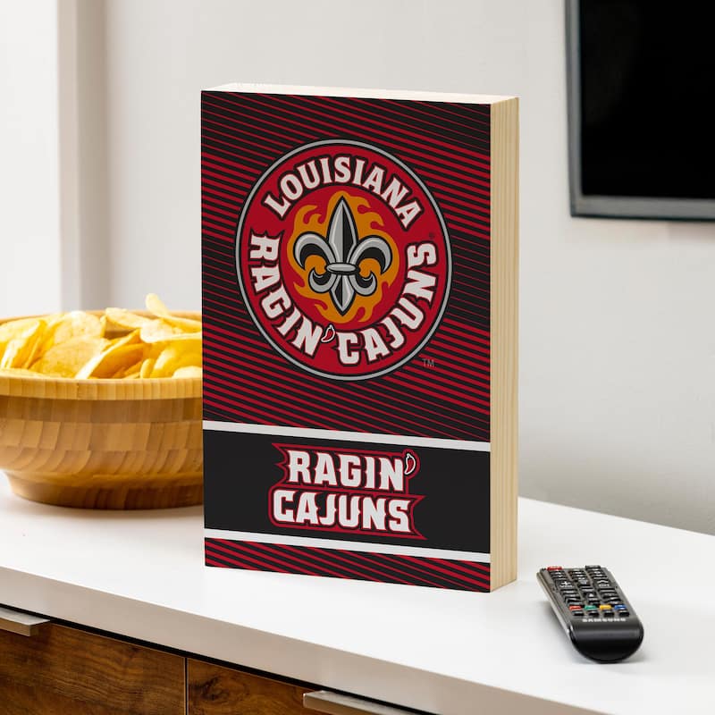 University of Louisiana at Lafayette Wooden Tabletop Mantel Shelf Sign - 8" x 12"