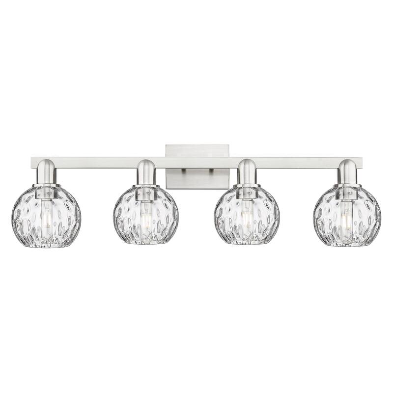 Innovations Lighting Endless Possibilities Arcadia - Athens Water Glass - 4 Light 33" Bath Vanity Light - Brushed Satin Nickel
