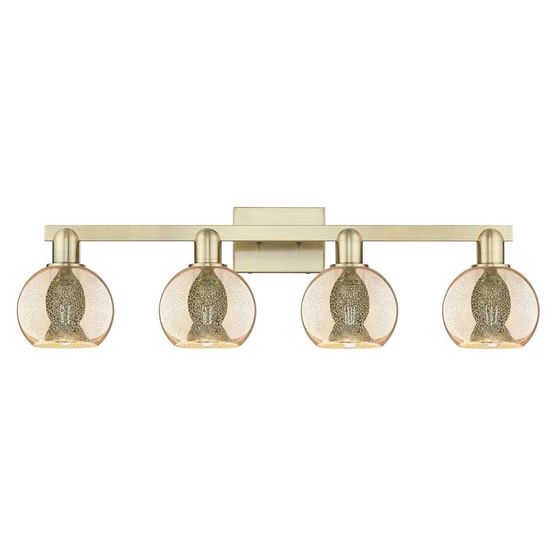 Innovations Lighting Endless Possibilities Arcadia - Athens - 4 Light 33" Bath Vanity Light - Mercury/Antique Brass