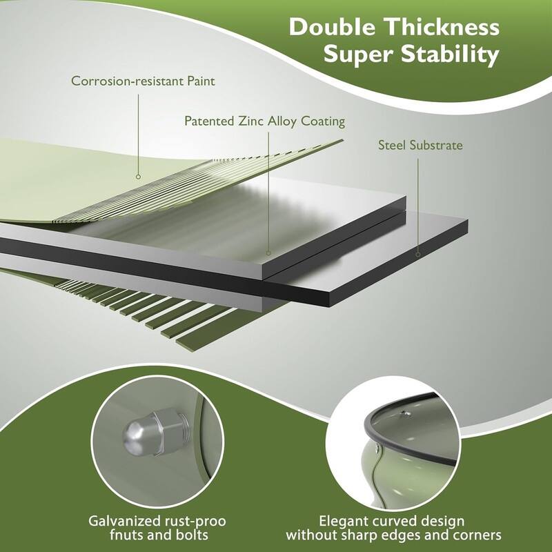 Raised Garden Bed Kit, 1 ft Galvanized Planter Box Outdoor