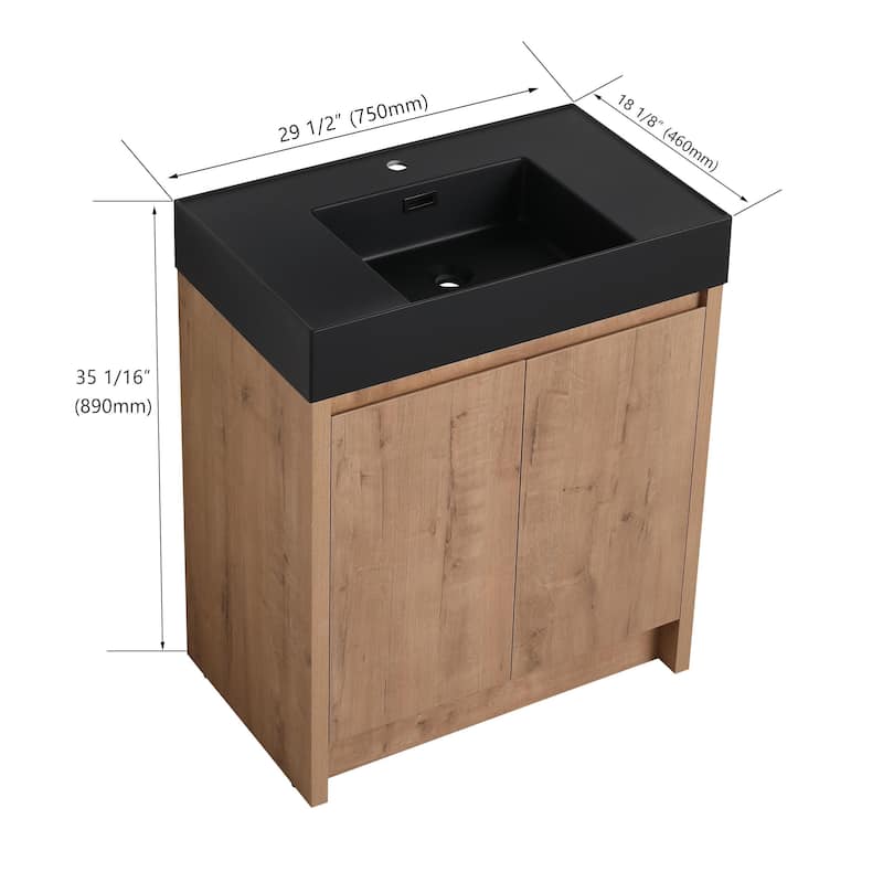Beingnext 24"/30"/48"/60" Bathroom Vanity with Sink, Freestanding Bathroom Vanity with Soft Close Door
