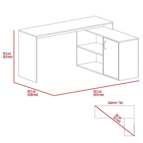LShaped Computer Desk with Storage File Large