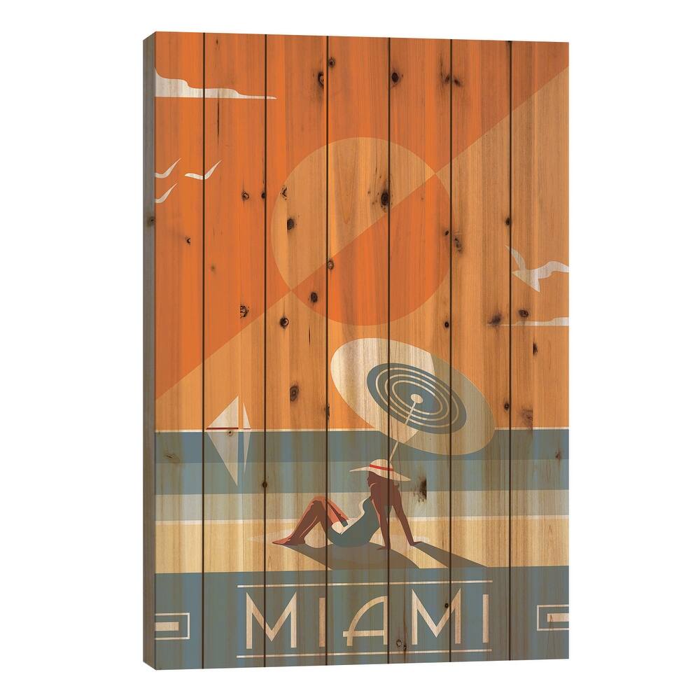 Miami Print On Wood by Fly Graphics - Multi-Color