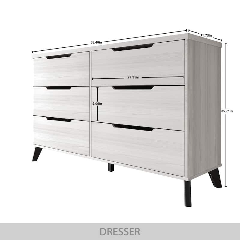 CraftPorch Chic and Vintage Wooden Dresser with 6 drawers
