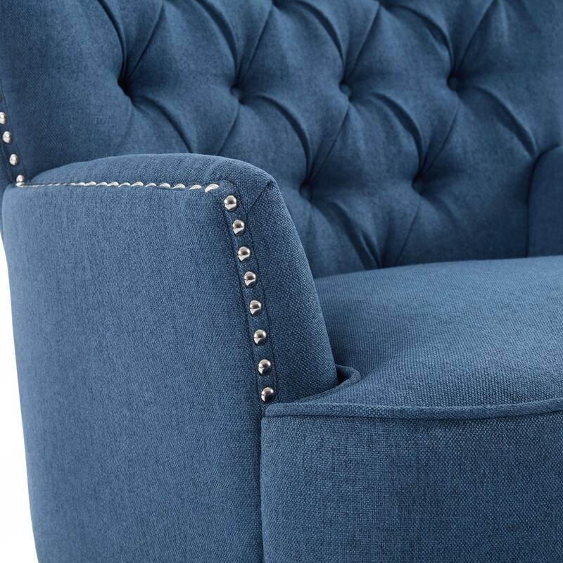 Upholstered Lounge Chair with Nailhead Trim