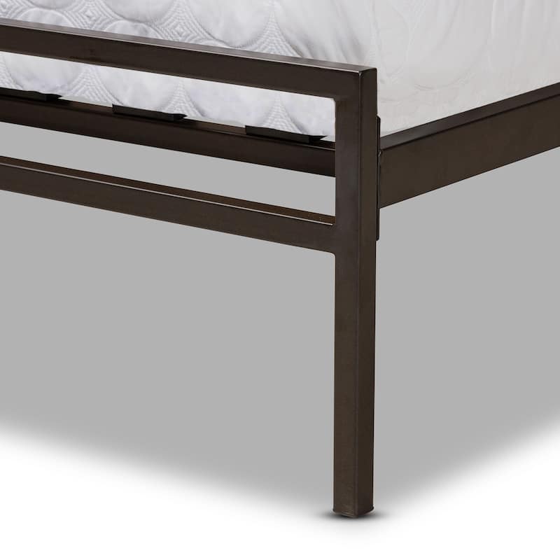 Jeanette Modern and Contemporary Black Finished Metal Platform Bed
