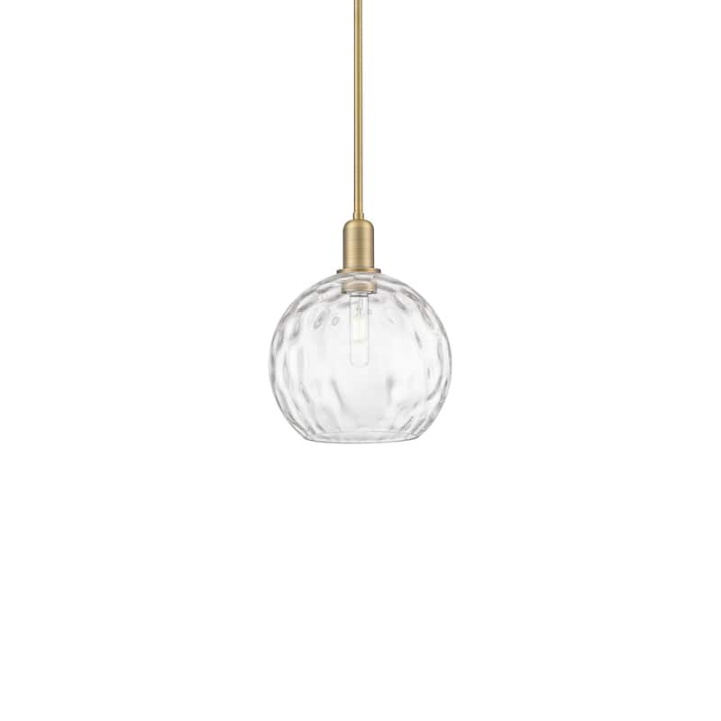 Innovations Lighting 716-1S-13-10 Athens Water Glass Pendant Athens - Brushed Brass / Clear Water Glass