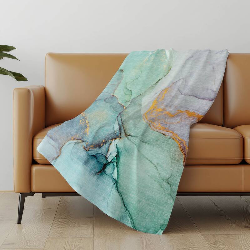 Premium Machine Washable Abstract Contemporary Sherpa Throw Blanket