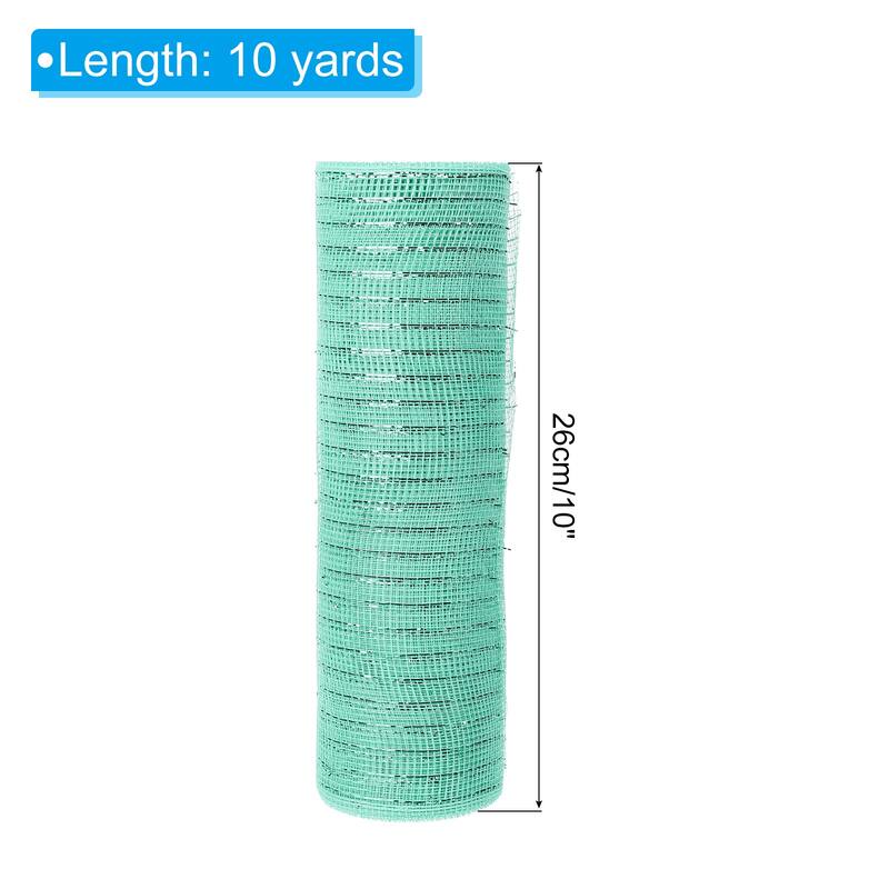 1pcs Deco-Mesh, 10 Inch x 10 Yard Deco-Mesh Ribbon Roll Foil Metallic