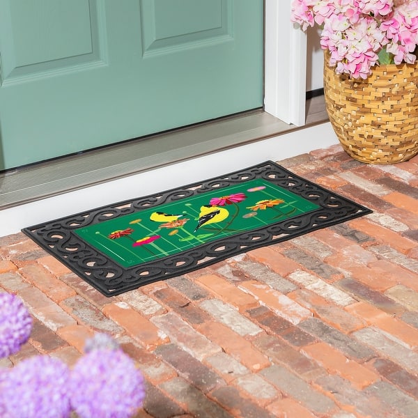 slide 2 of 2, 22 in. x 10 in. Finches and Flowers Sassafras Switch Mat