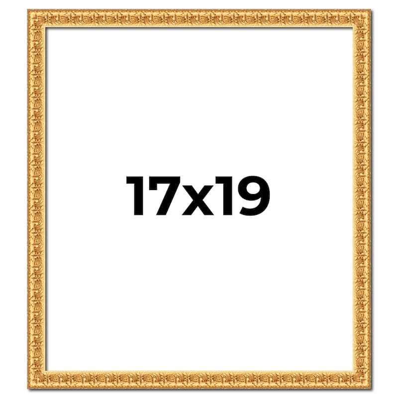 17x19 Frame Gold Real Wood Picture Frame Width 1 inches | Interior