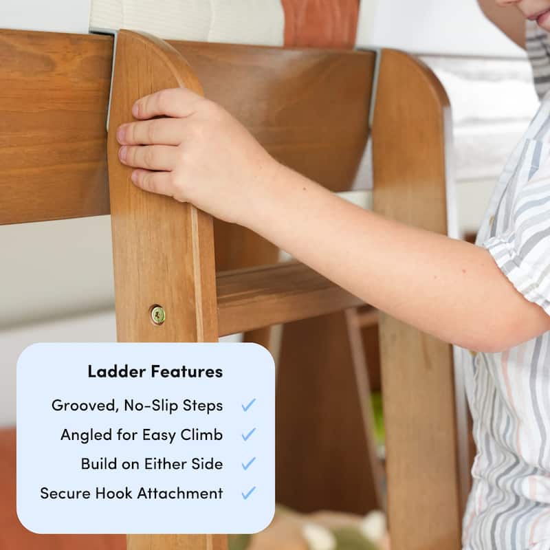 Max and Lily Mid-Century Modern Twin over Twin Low Bunk Bed