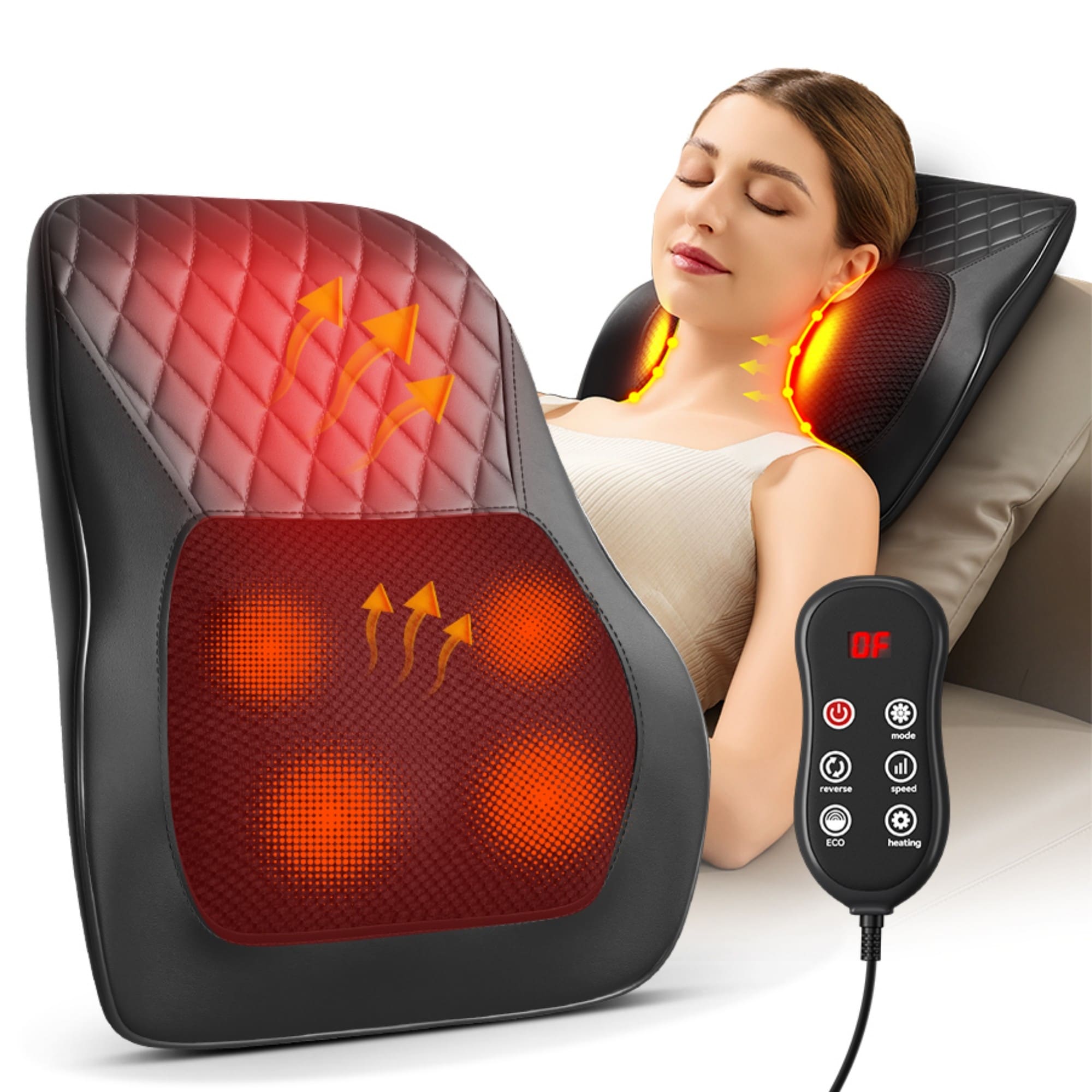 Full body massage pillow with 3 massage modes and remote control