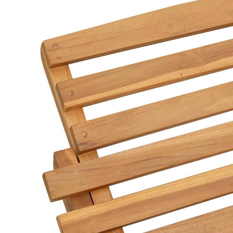 vidaXL Sun Lounger Folding Brown 184 x 55 x 59 cm Solid Teak Wood - 72.4 x 21.7 x 23.2