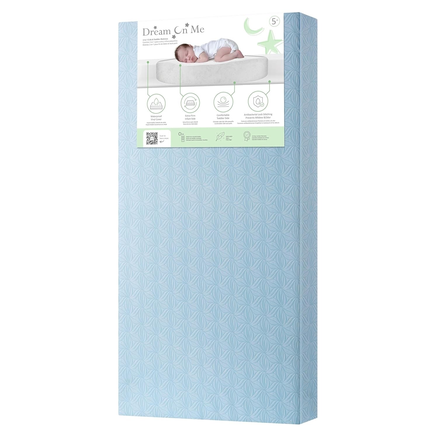 Dream On Me 2 in 1 Little Lullaby Crib and Toddler Mattress
