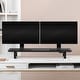 preview thumbnail 1 of 7, Jani Wood Monitor Stand Riser Desk - Ergonomic Design Stand, Desktop Organizer Table for Home, Office Workspace, Gaming Desk Black
