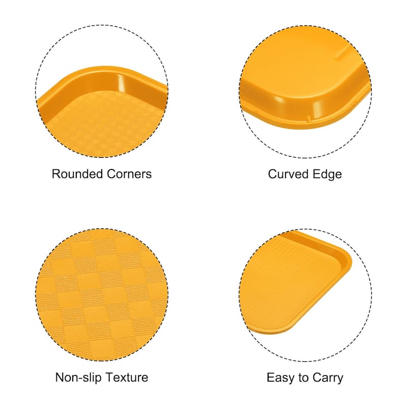 Fast Food Tray, PP Plastic Multi-Purpose Rectangle - 14x11"