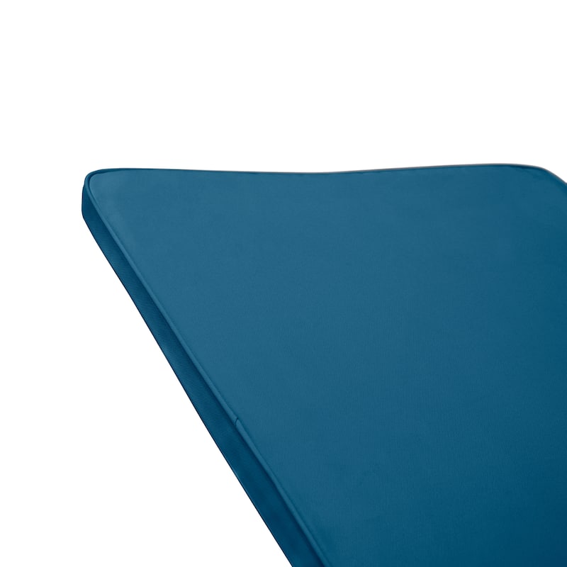 Nadine Outdoor Modern Cushioned Acacia Chaise Lounges (Set of 2) by Christopher Knight Home