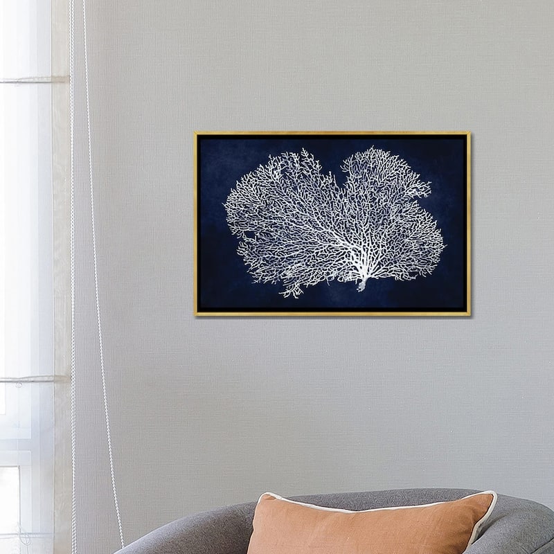 iCanvas "Sea Fan on Indigo Blue II" by Melonie Miller Framed Canvas Print