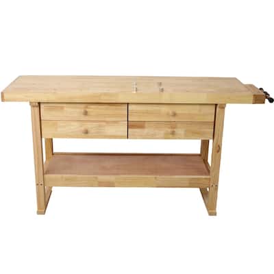 60in Workbench w/Drawers Wooden Workbench for Garage Workshop and Home